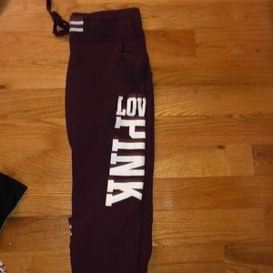 VS PINK MAROON SWEATS